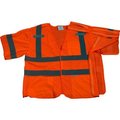 Petra Roc Inc Petra Roc 5-Point Breakaway Short Sleeve Safety Vest, ANSI Class 3, Polyester Mesh, Orange, 4XL/5XL OVM3-5PB-4X/5X